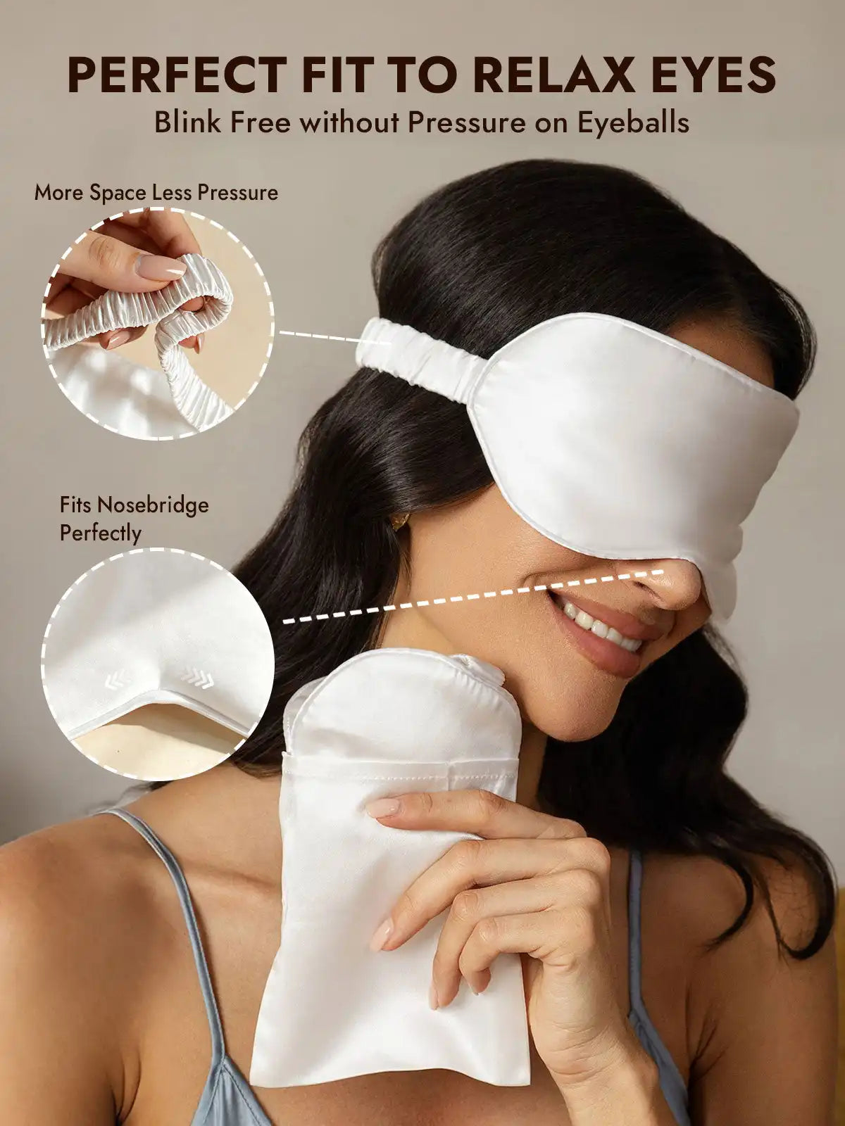 100% Mulberry Silk Eye Mask And Envelope Pouch Set 2Pcs