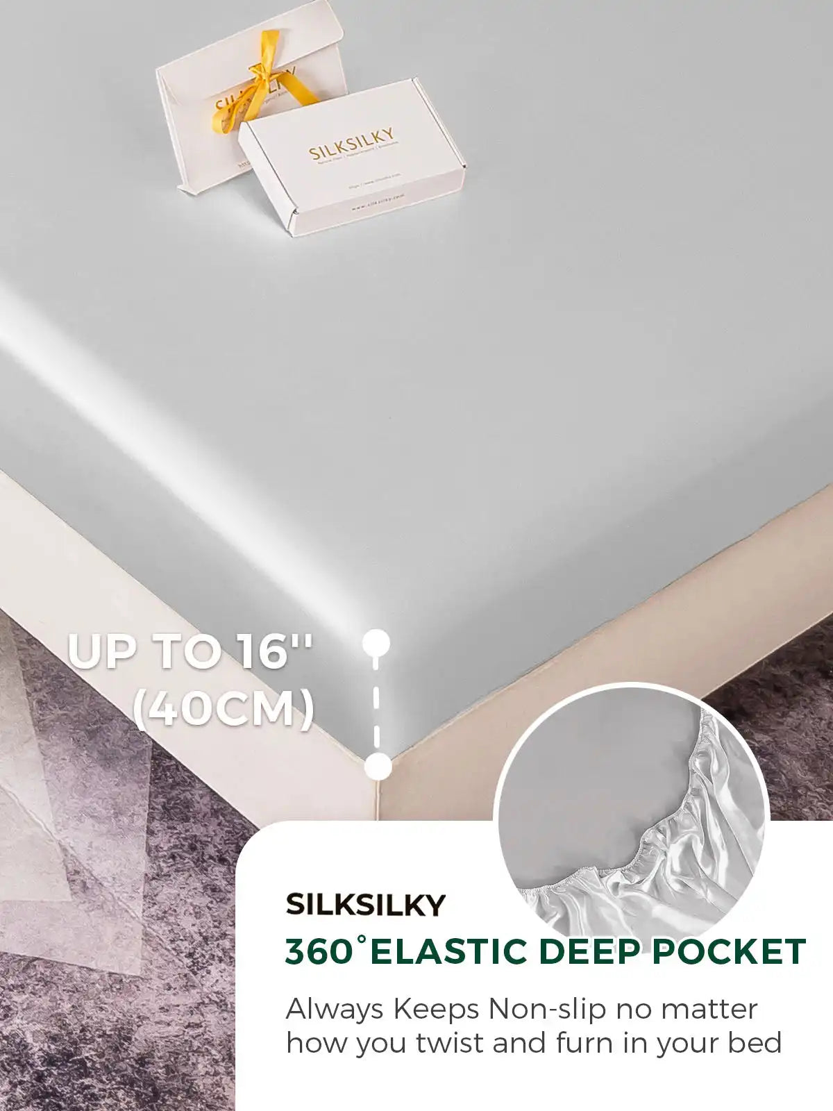 25Momme Mulberry Silk Seamless Fitted Sheet