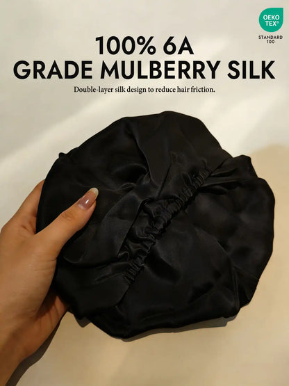 100% Mulberry Silk Sleep Cap Double Layer Night Turban Bonnet