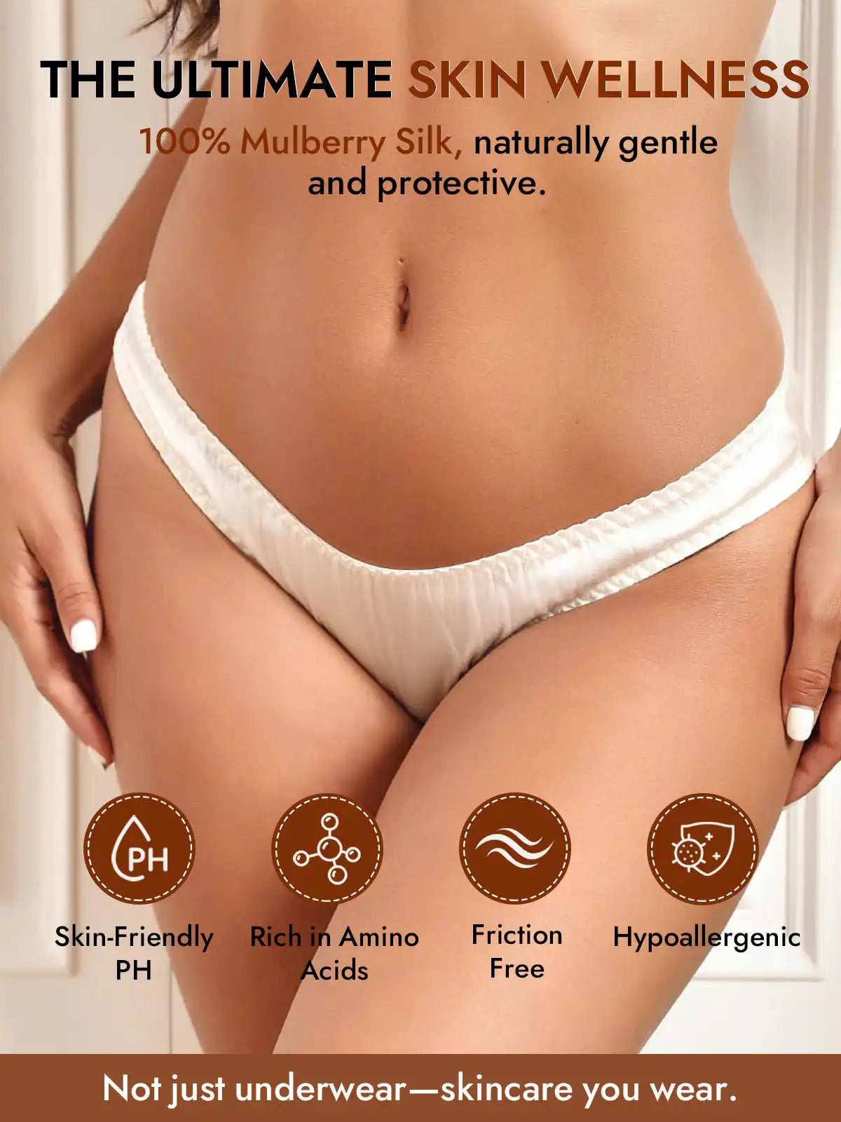 100% Mulberry Silk Briefs Comfy Breathable Panty