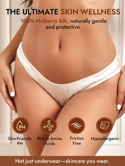 100% Mulberry Silk Briefs Comfy Breathable Panty
