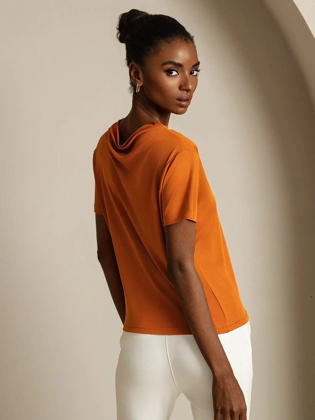 Clearance - Pure Silk Short Sleeve Mock Women's T-Shirt