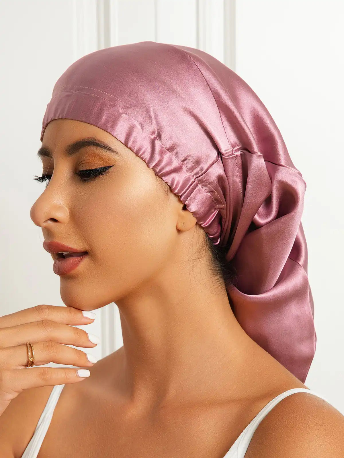100% Mulberry Silk Sleep Cap Elasticated Bonnet