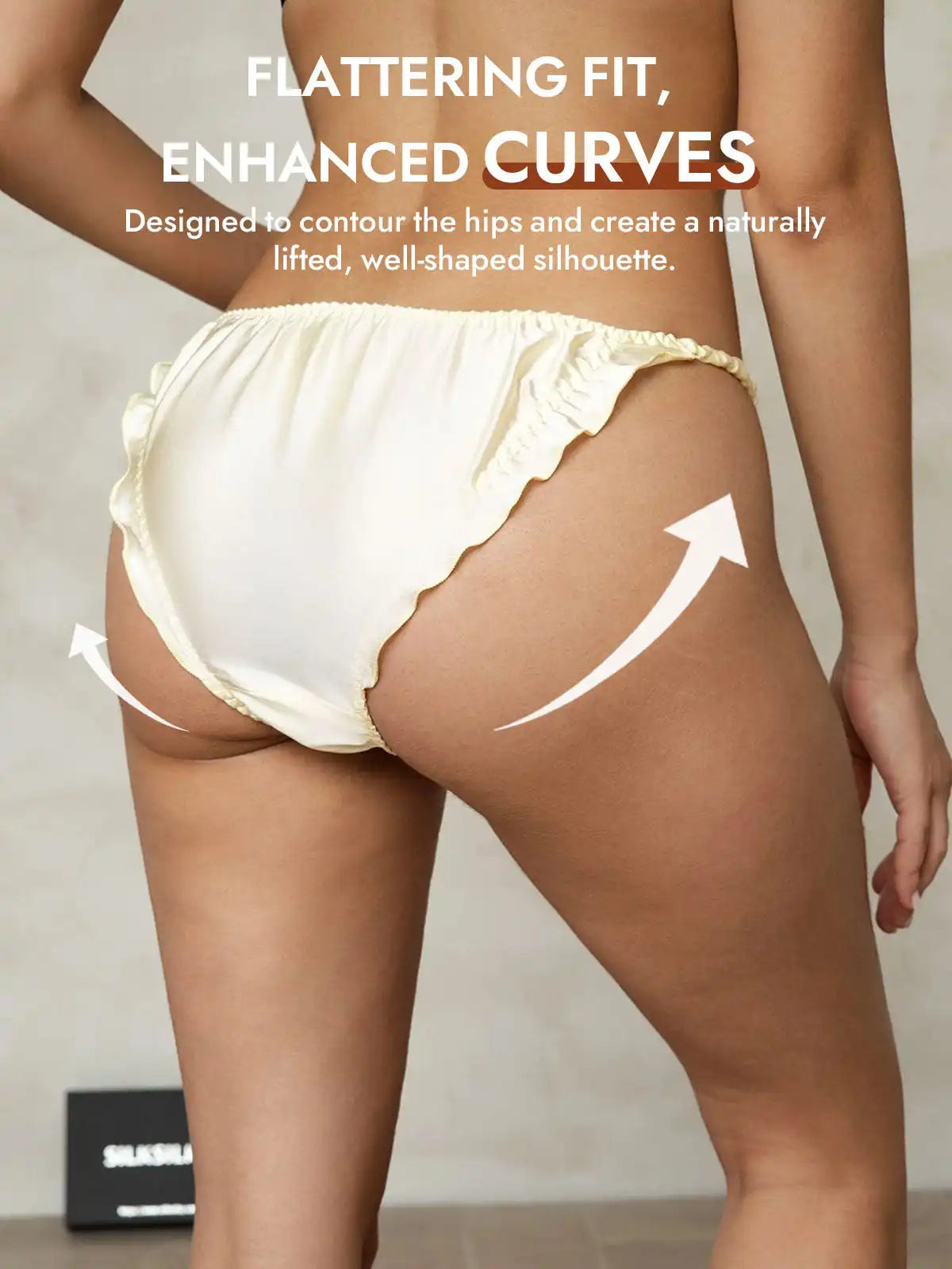 100% Mulberry Silk Ruffle Trim String Panty