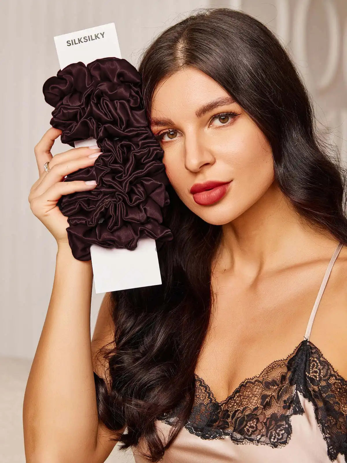 10Pcs Bundle 100% Mulberry Silk Classic Hair Scrunchies - 2cm