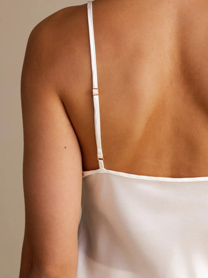 100% Mulberry Silk Women''s Adjustable Spaghetti Strap V Neck Camisole Top