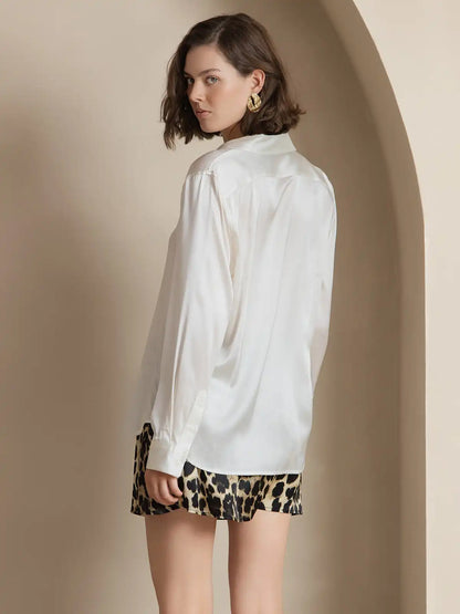 Women’s 19 Momme Silk Long Sleeves Button-Up Shirt