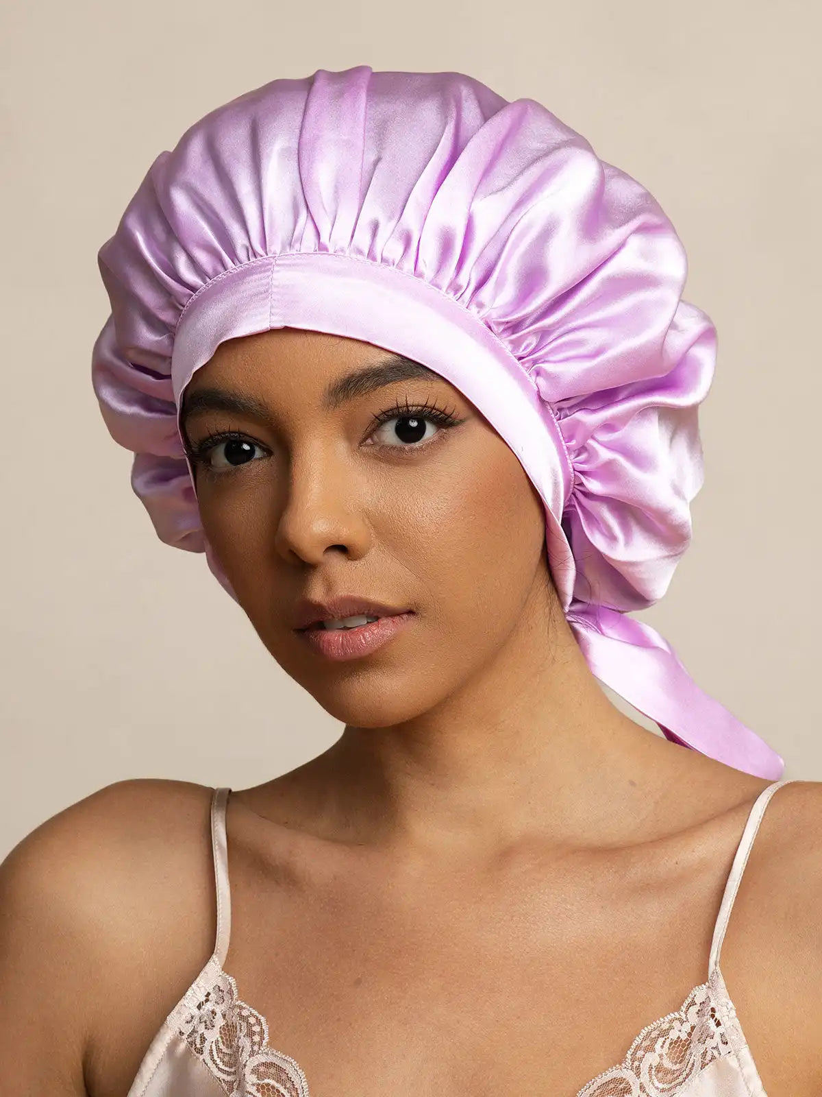 100% Mulberry Silk Elegant Bonnet with Long Ribbons