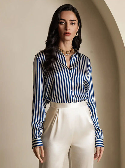 Women’s 19 Momme Silk Long Sleeves Button-Up Shirt
