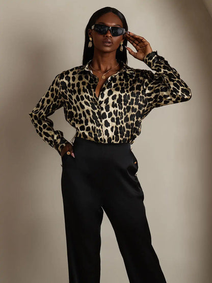 Women’s 19 Momme Silk Long Sleeves Button-Up Shirt