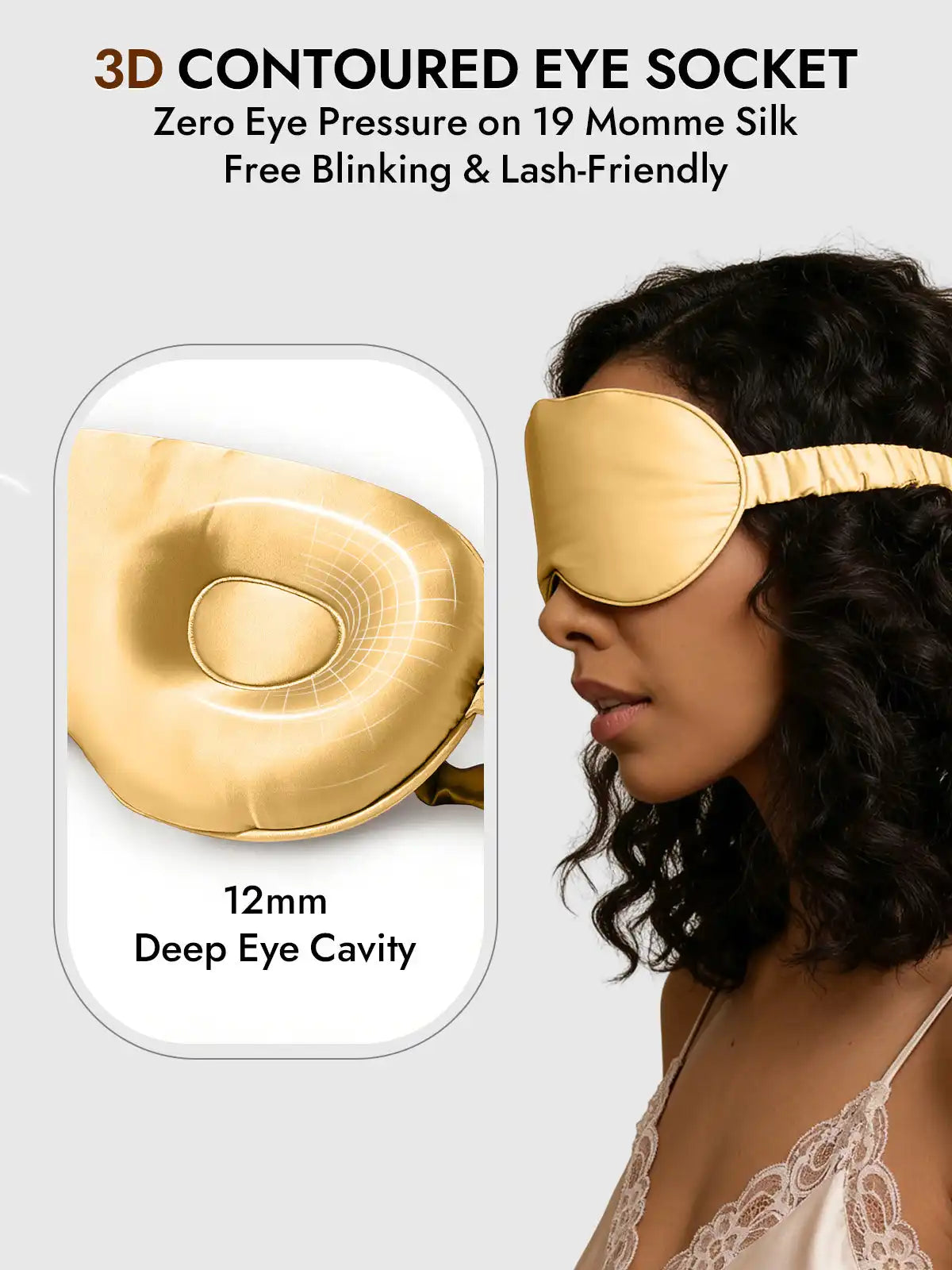 Clearance - 100% Mulberry Silk Eye Mask With Elastic Band
