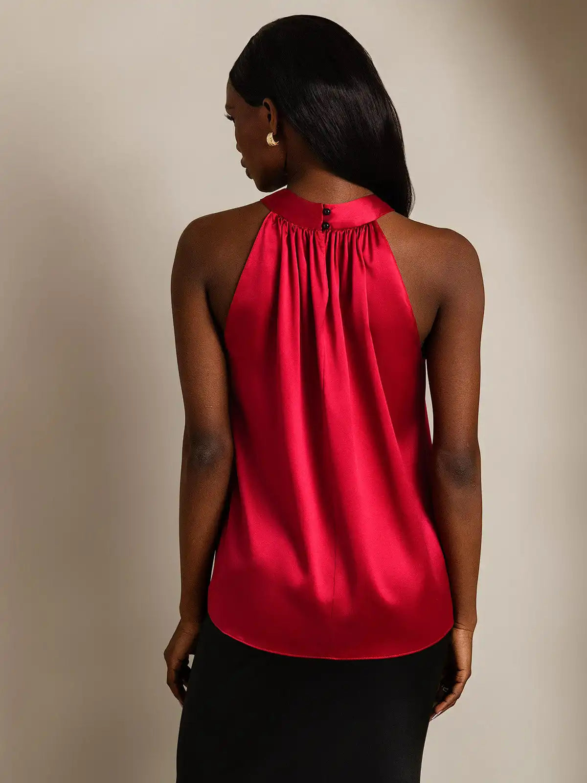 19Momme Silk Sleeveless Halter Neck Women's Top