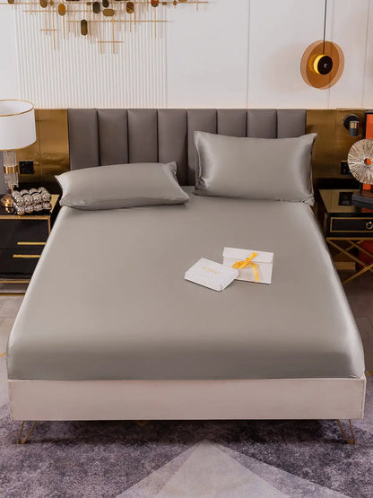 19Momme 3Pcs Silk Set Fitted Sheet+2x Pillowcases