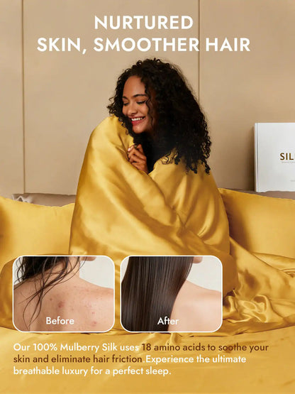 25Momme Mulberry Silk Seamless Duvet Cover (WITHOUT PILLOWCASES)