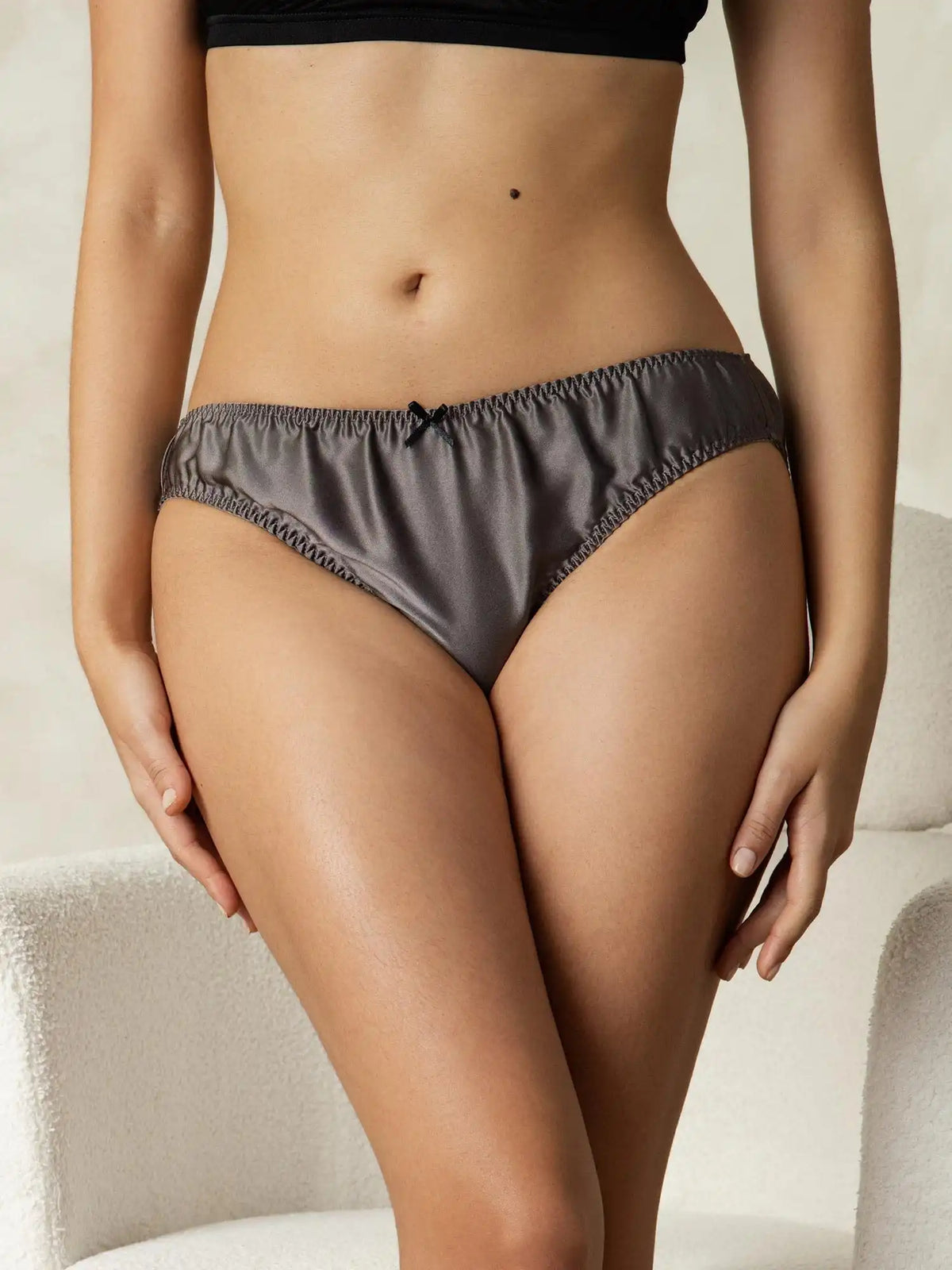 100% Mulberry Silk Classic Bikini Panty with Bow