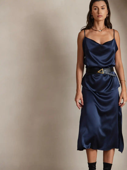 19Momme Silk Cowl Neck Camisole Top