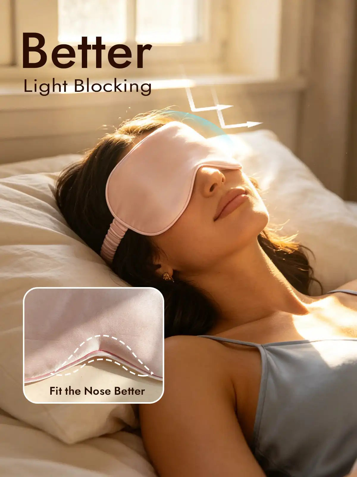 100% Mulberry Silk Eye Mask And Envelope Pouch Set 2Pcs