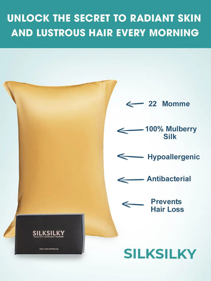 22Momme 100% Mulberry Silk Pillowcase - Envelope Closure