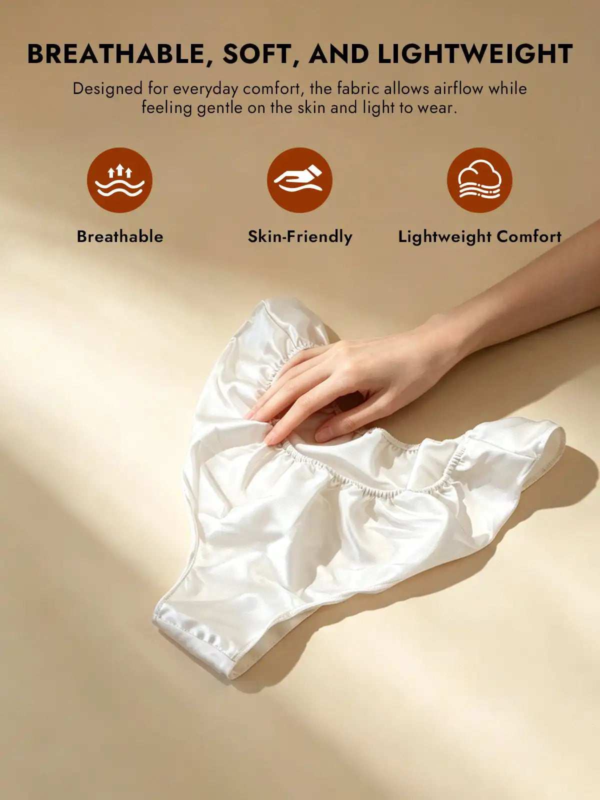 100% Mulberry Silk Low-Rise Ruffle Trim Panty