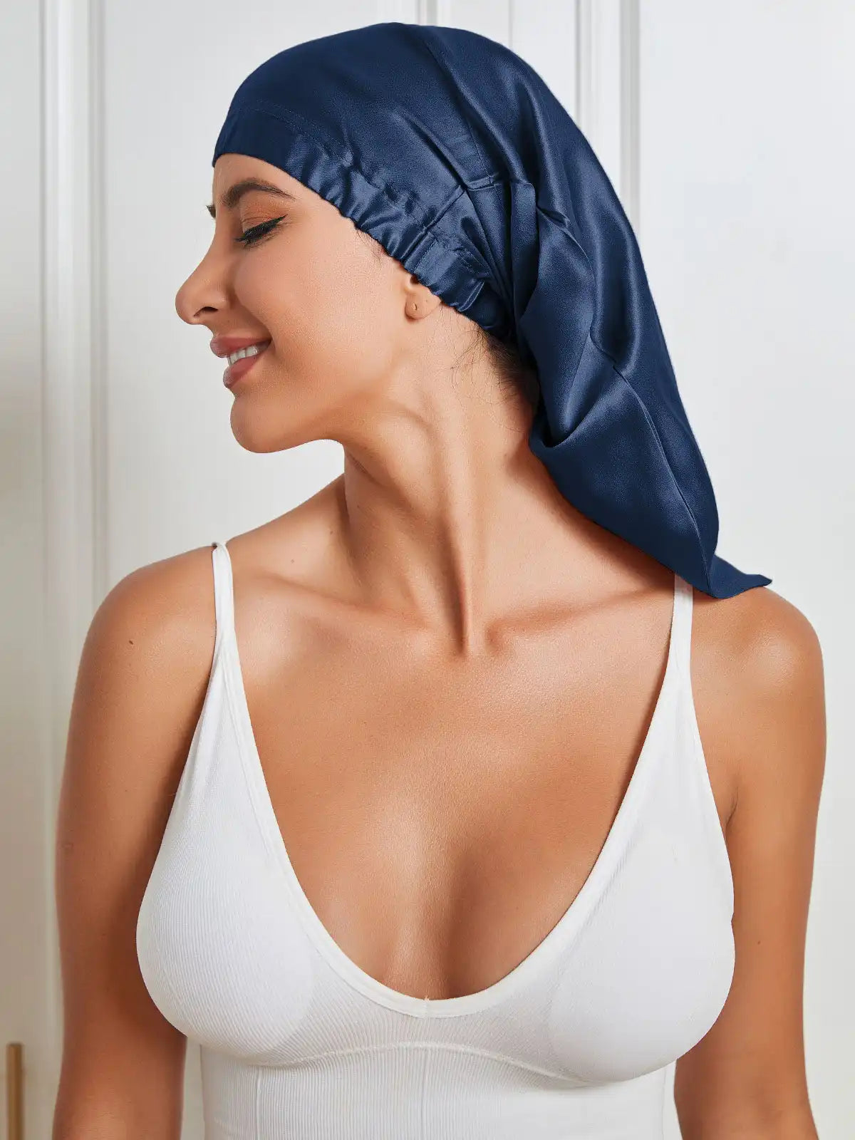 100% Mulberry Silk Sleep Cap Elasticated Bonnet