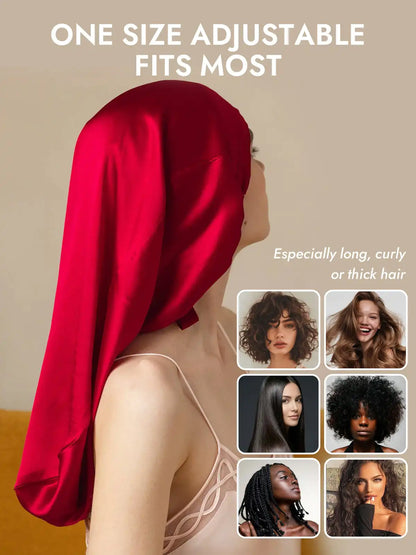 100% Mulberry Silk Elegant Bonnet for Long Hair
