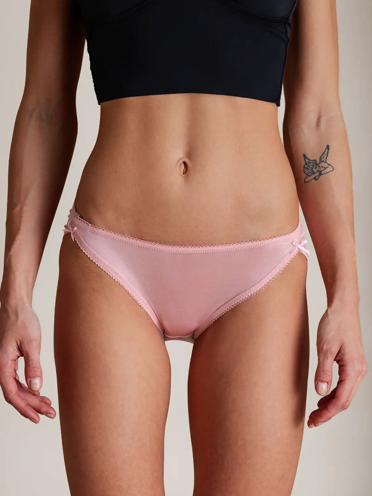 100% Mulberry Silk Bikini Panty with Bow Detail