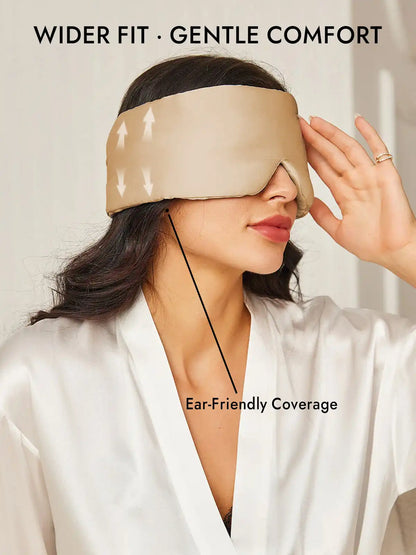 100% Mulberry Silk Adjustable Velcro Wrap-Around Silk Sleep Eye Mask