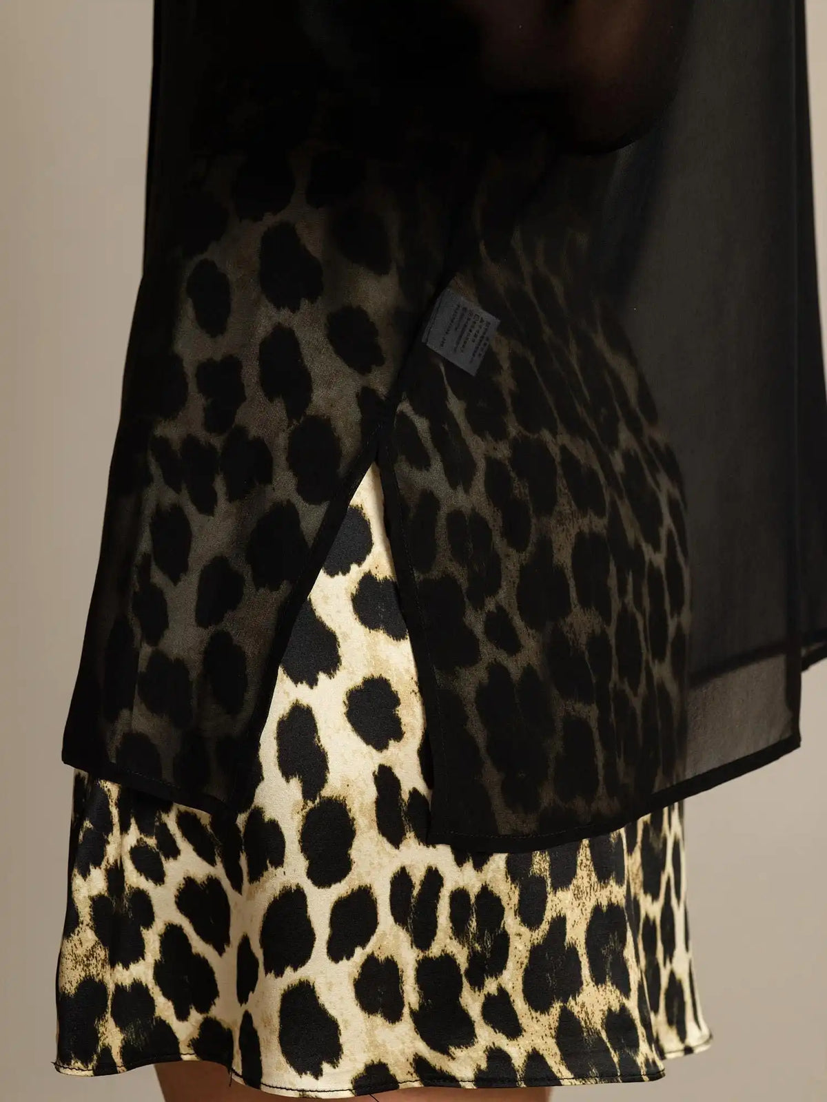 100% Mulberry Silk Long Sleeve Split Sheer Blouse