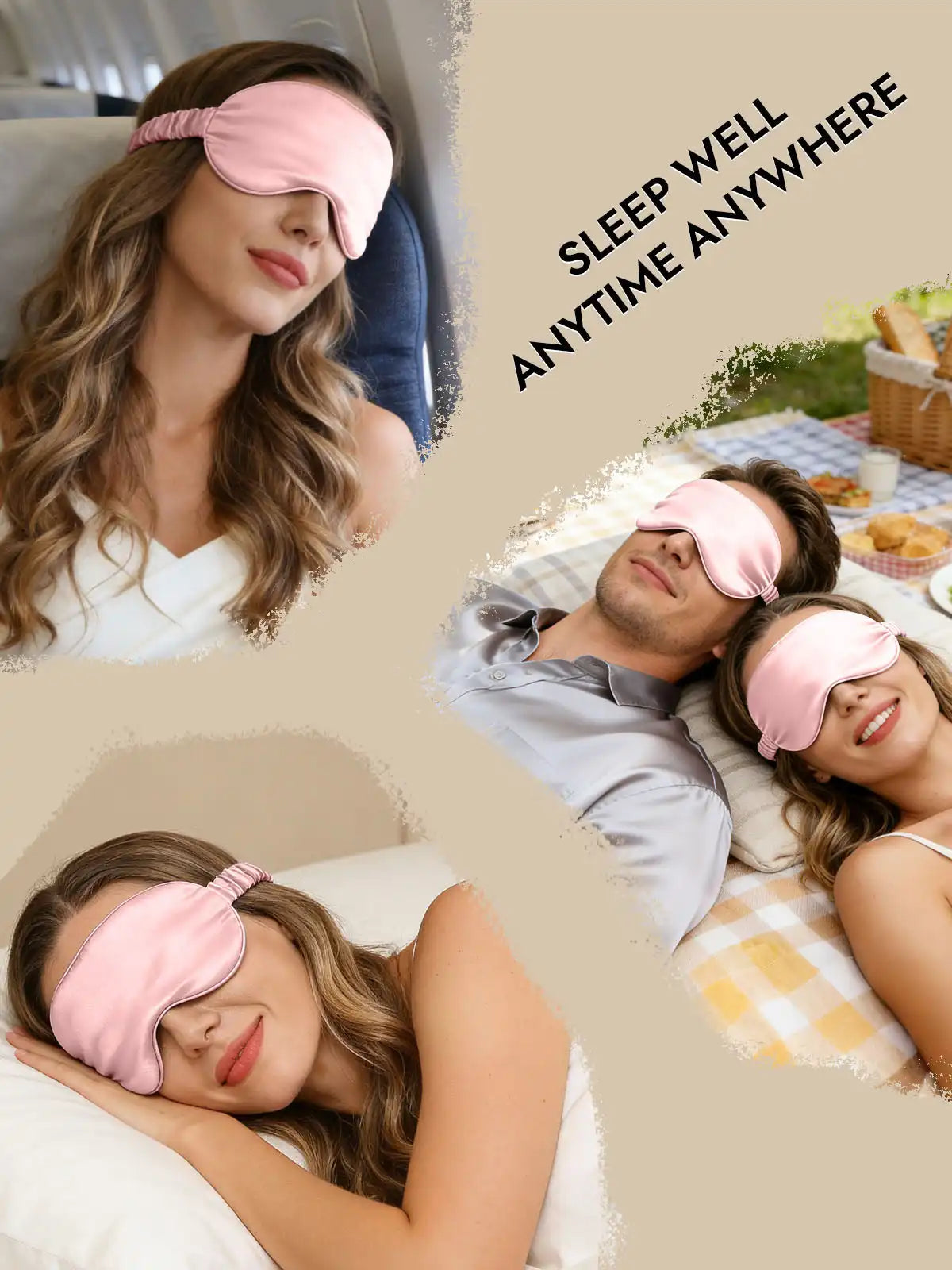 100% Mulberry Silk Sleep Eye Mask with Elastic Band