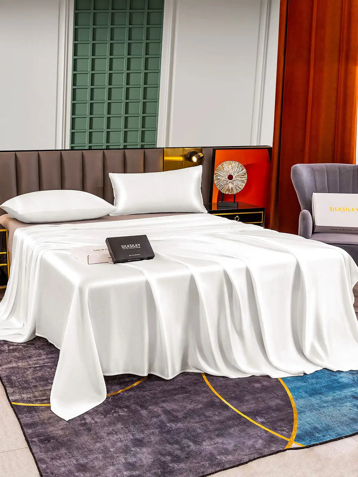 25Momme 3Pcs Silk Set Flat Sheet+2x Pillowcases