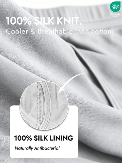 100% Mulberry Silk Mens Underwear with Front Opening