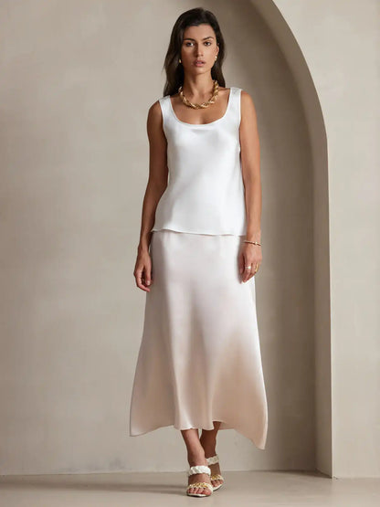 Women's 19Momme Silk Sleeveless U Neck Tank Top
