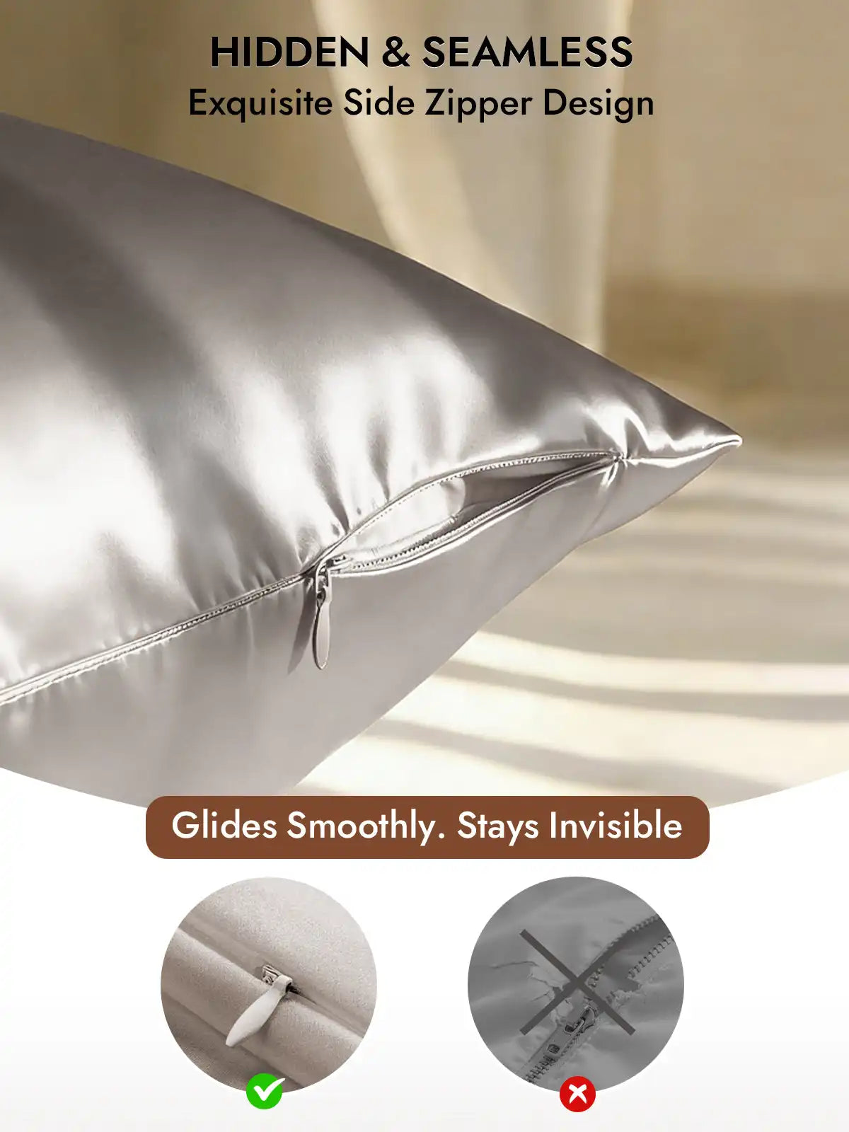 2Pcs 30Momme 100% Silk Pillowcases Bundle- Hidden Zipper