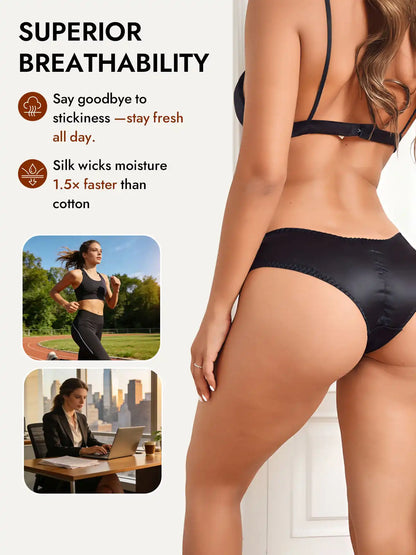 100% Mulberry Silk Briefs Comfy Breathable Panty