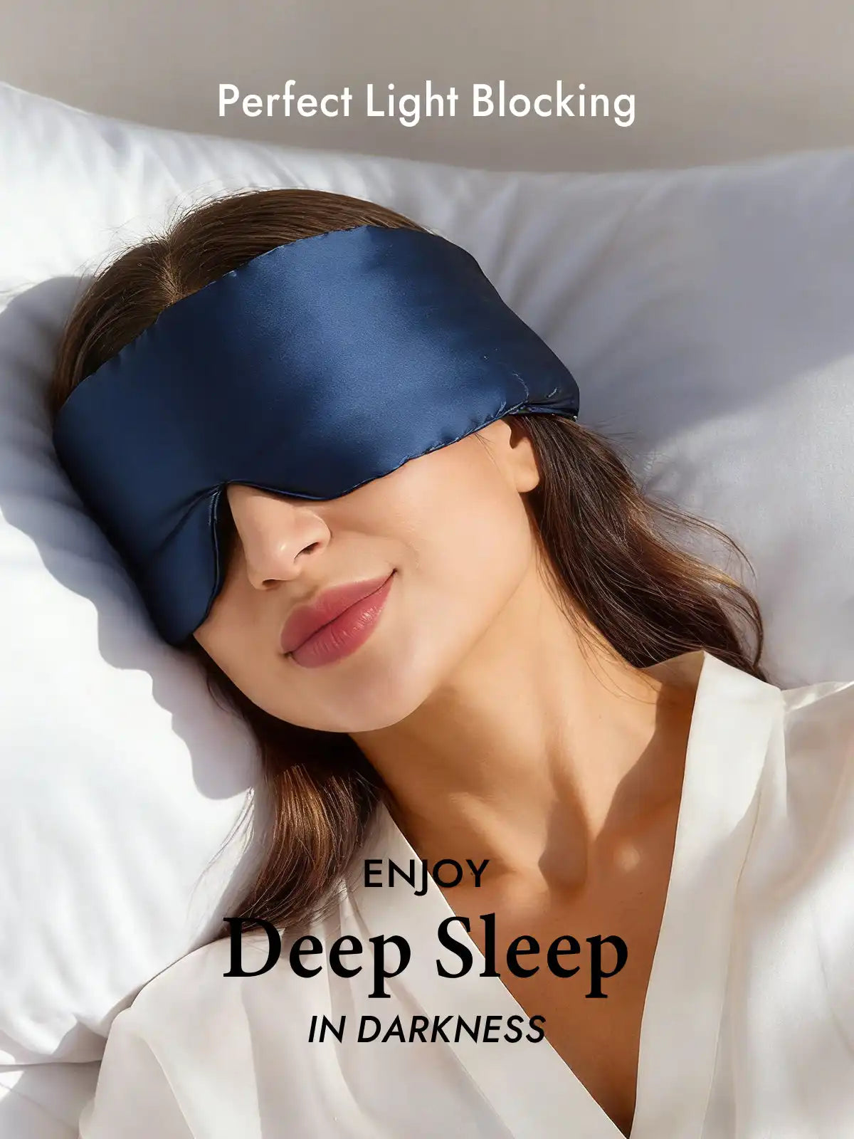 100% Mulberry Silk Adjustable Velcro Wrap-Around Silk Sleep Eye Mask
