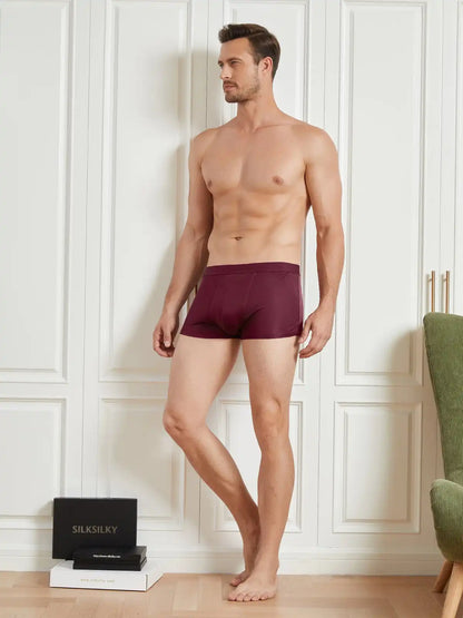 3Pcs Mens 100% Mulberry Silk Boxer Briefs Underwear