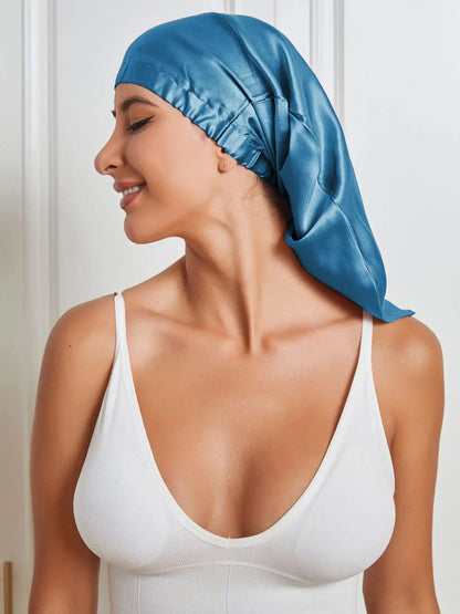 100% Mulberry Silk Sleep Cap Elasticated Bonnet