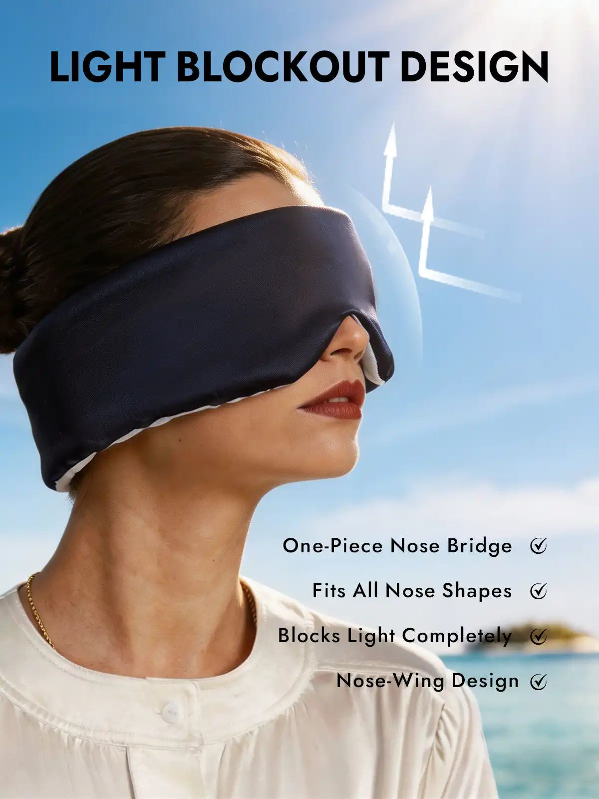 100% Mulberry Silk Double-Sided Eye Mask With Silent Velcro Closure