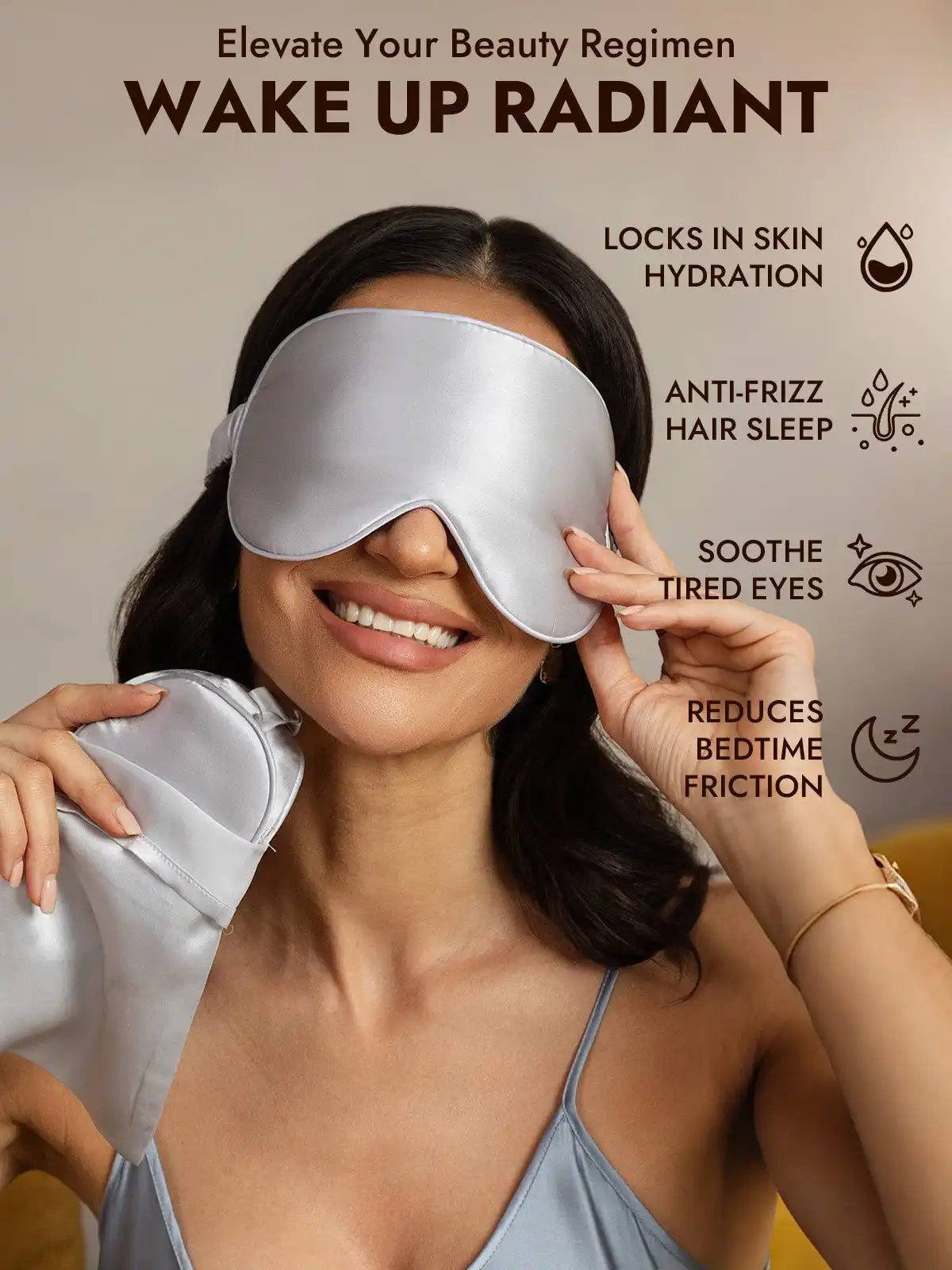 100% Mulberry Silk Eye Mask And Envelope Pouch Set 2Pcs
