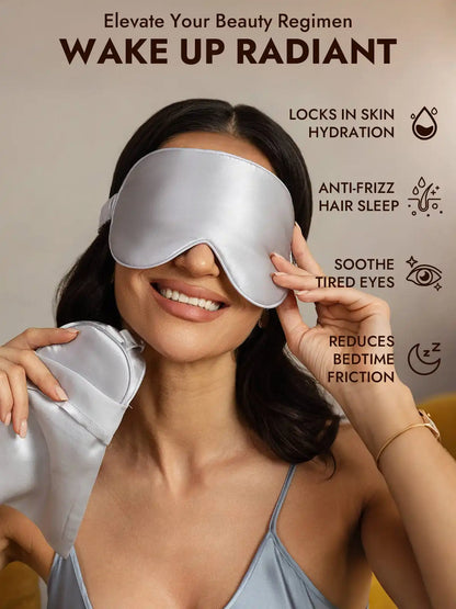 100% Mulberry Silk Eye Mask And Envelope Pouch Set 2Pcs