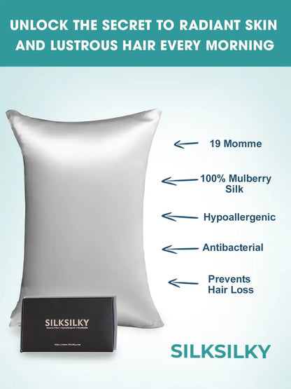 2Pcs 19Momme 100% Mulberry Silk Pillowcases Bundle - Hidden Zipper