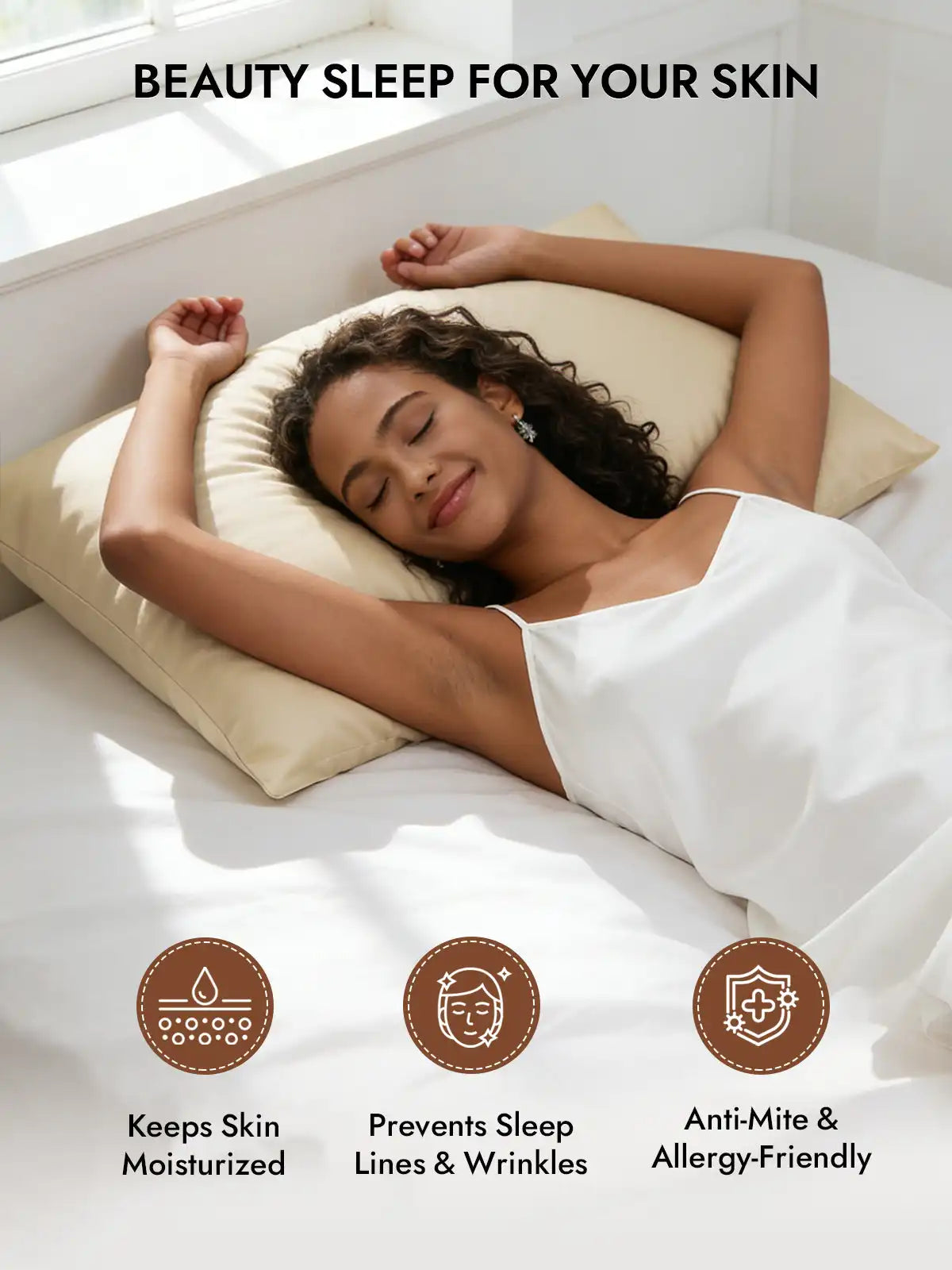 100% Mulberry Silk Pillowcase - Hidden Zipper