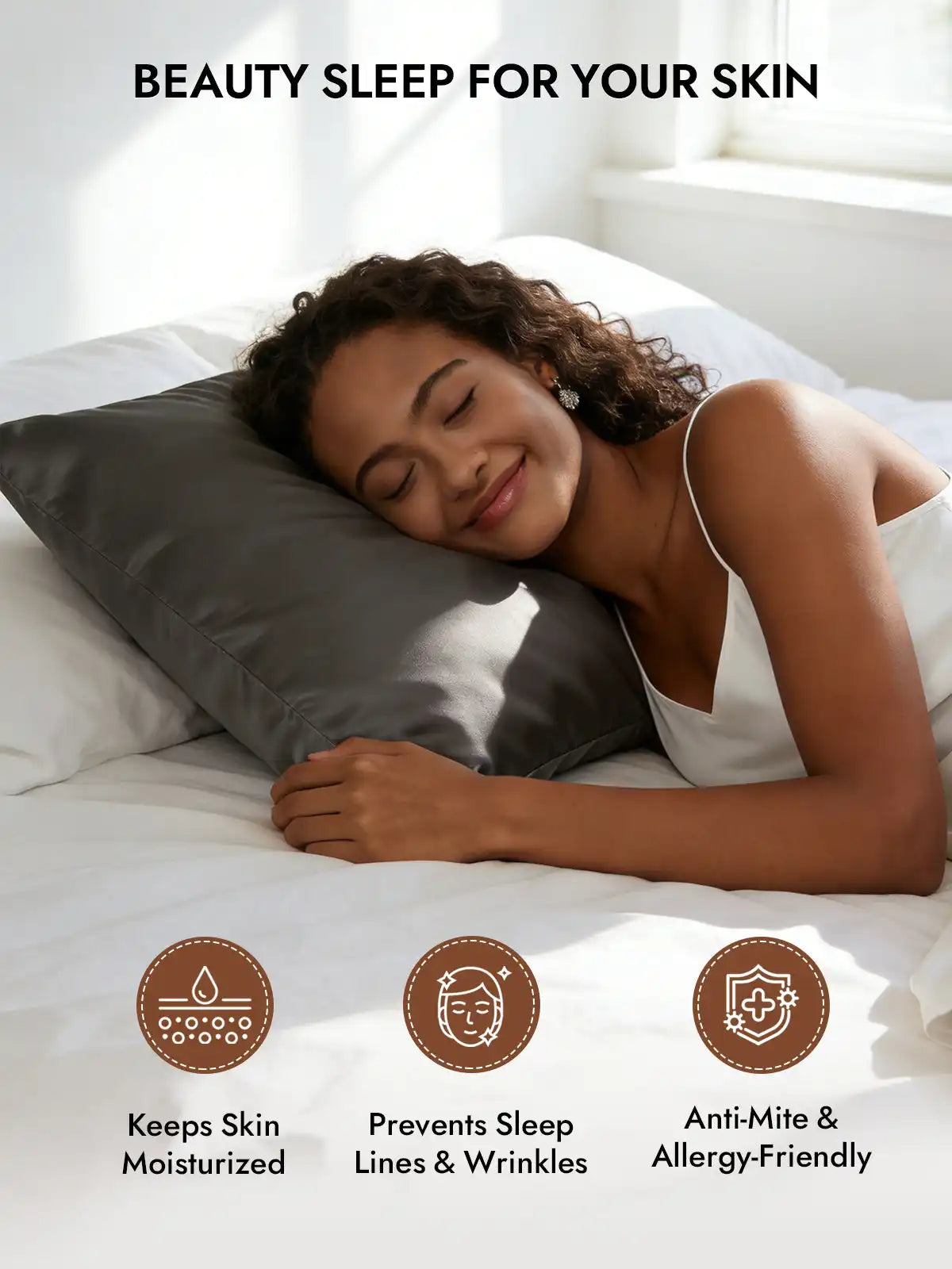 100% Mulberry Silk Pillowcase - Hidden Zipper