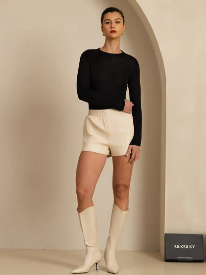 Clearance - Pure Silk Women's Long Sleeve Mock Neck Top