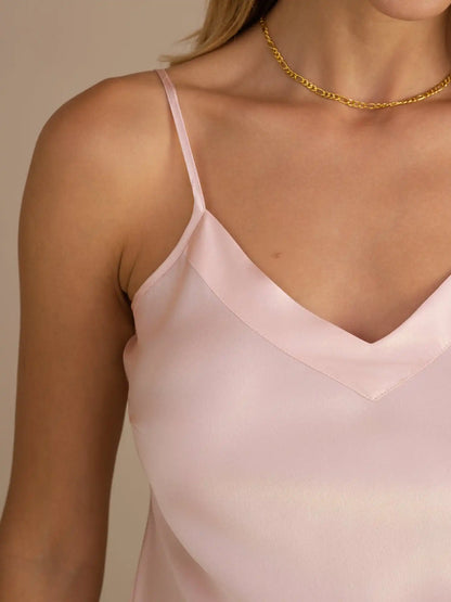 100% Mulberry Silk Women''s Adjustable Spaghetti Strap V Neck Camisole Top