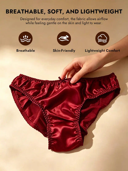100% Mulberry Silk Classic Bikini Panty with Bow