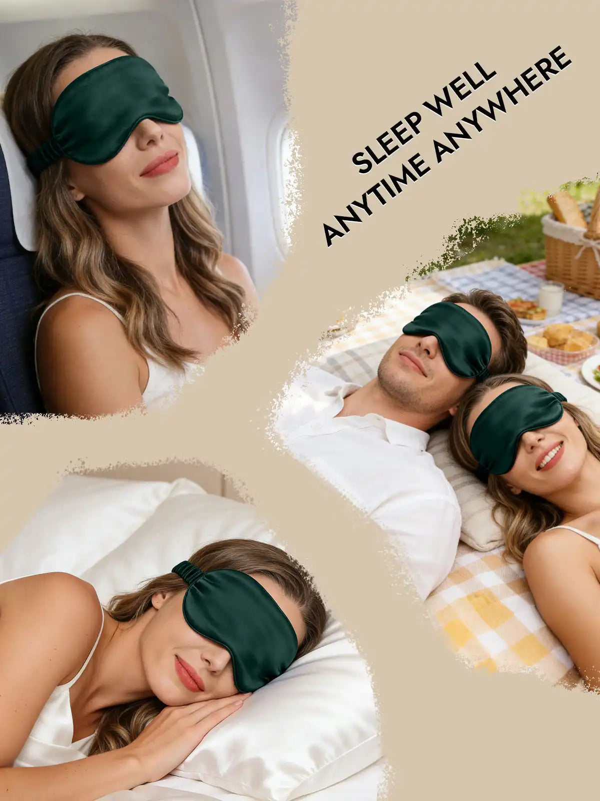 100% Mulberry Silk Sleep Eye Mask with Elastic Band