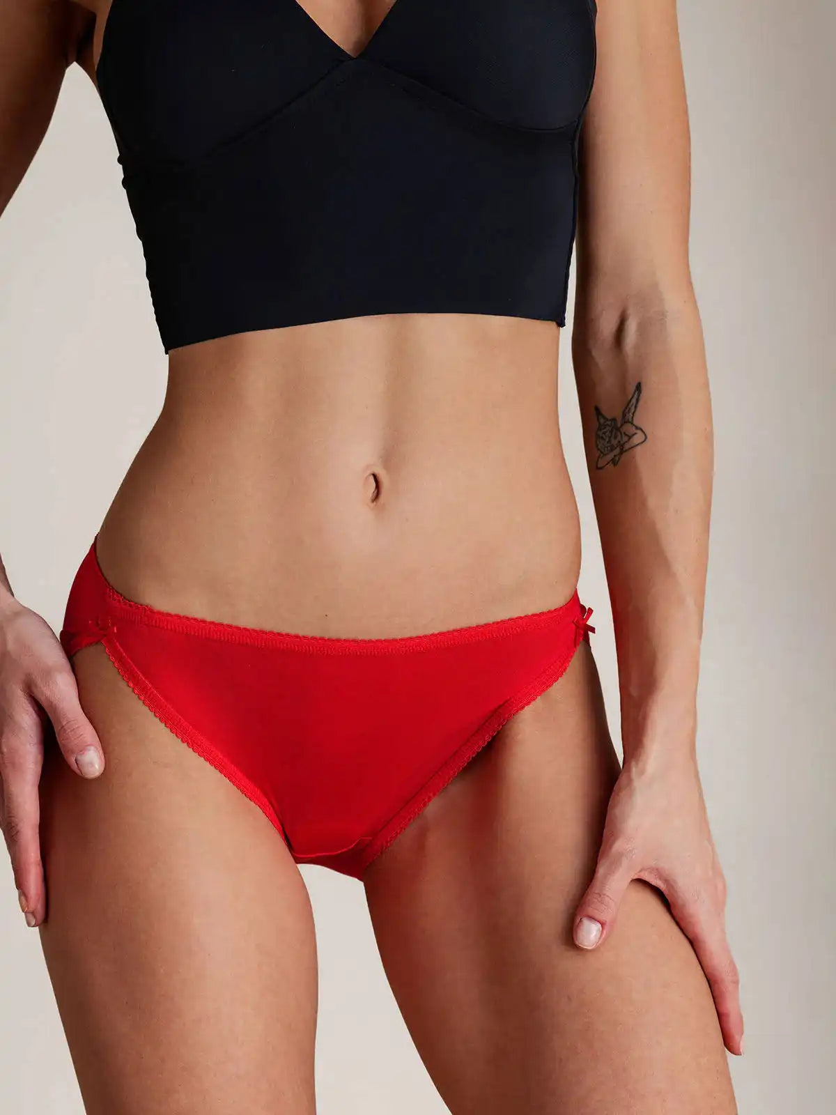 100% Mulberry Silk Bikini Panty with Bow Detail