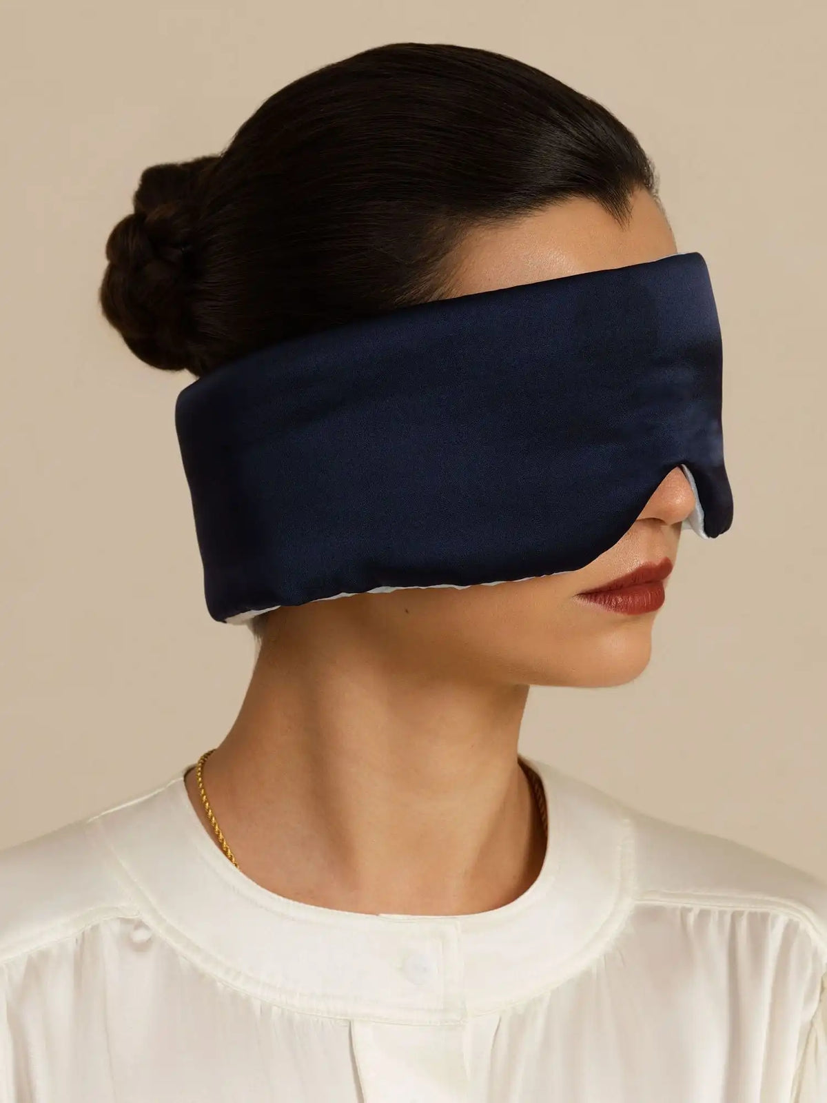 100% Mulberry Silk Double-Sided Eye Mask With Silent Velcro Closure