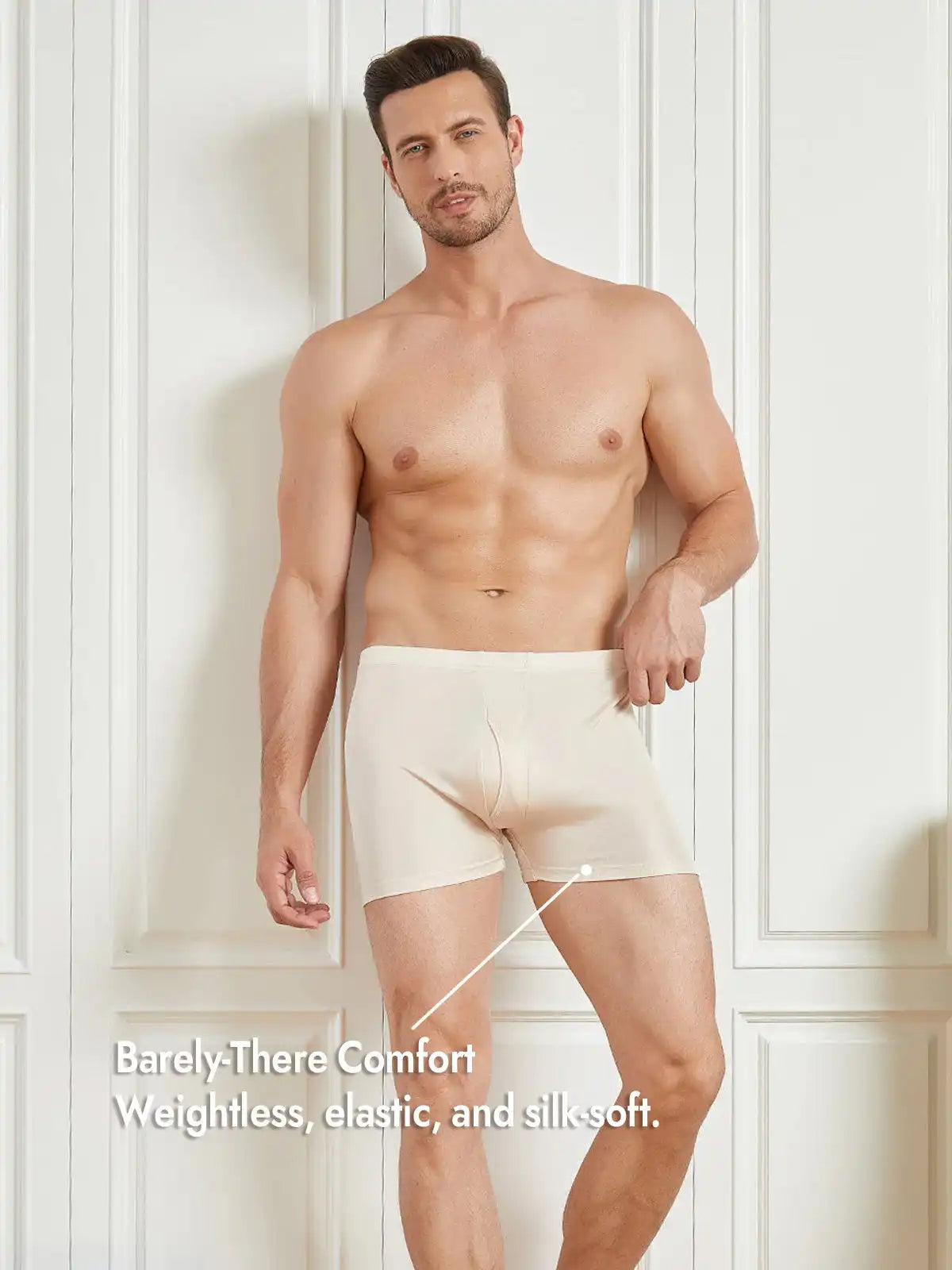 100% Mulberry Silk Mens Underwear with Front Opening